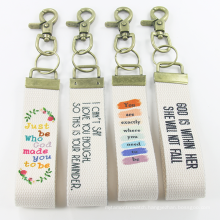 Cheap Wholesale sublimation blanks fabric Key chain luxury Wristlet car Keychain